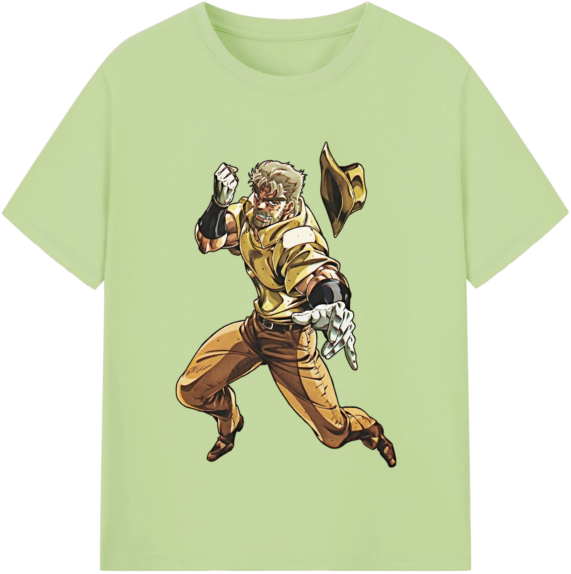 （画像用） ジョジョの奇妙な冒険 ジョセフ?ジョースター JoJo's Bizarre Adventure Joseph Joestar 綿100％半袖Tシャツ（フロントプリント）